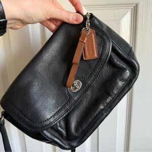 EUC Coach Black Leather Crossbody Bag